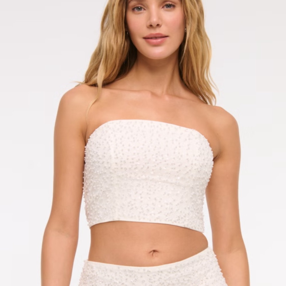 White strapless top